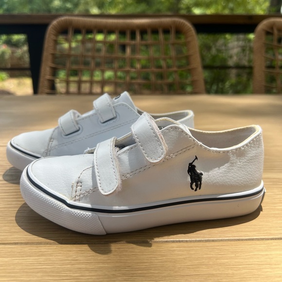 Polo Ralph Lauren Toddler Boys' Easten II EZ Sneakers US 10  Leather White - Picture 3 of 8